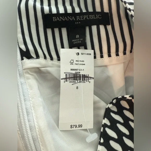 Banana Republic Faux Wrap Hi Low Midi Skirt Tie Front Women’s size 8 NWT - Picture 3 of 5